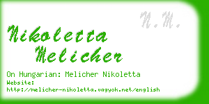 nikoletta melicher business card